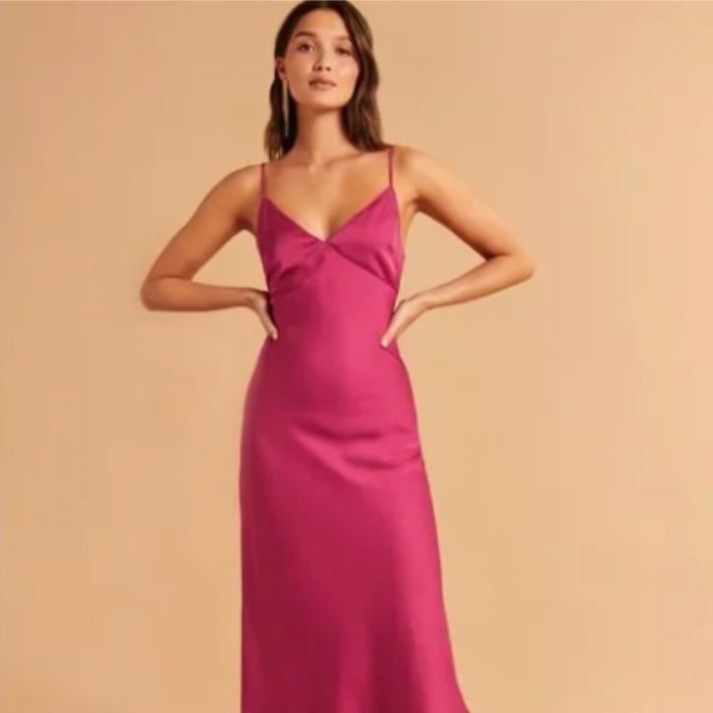 Abercrombie & Fitch Raspberry Pink Midi Dress